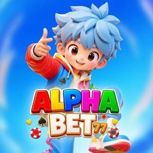 Banner promoting the official Alpha Bet 77 mobile app with download instructions